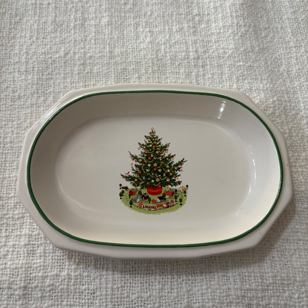 Pfaltzgraff Christmas Heritage Stoneware Bowl and Butter Dish Base USA Made